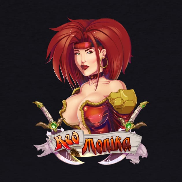 Red Monika T-shirt/Sticker by RFillustrations